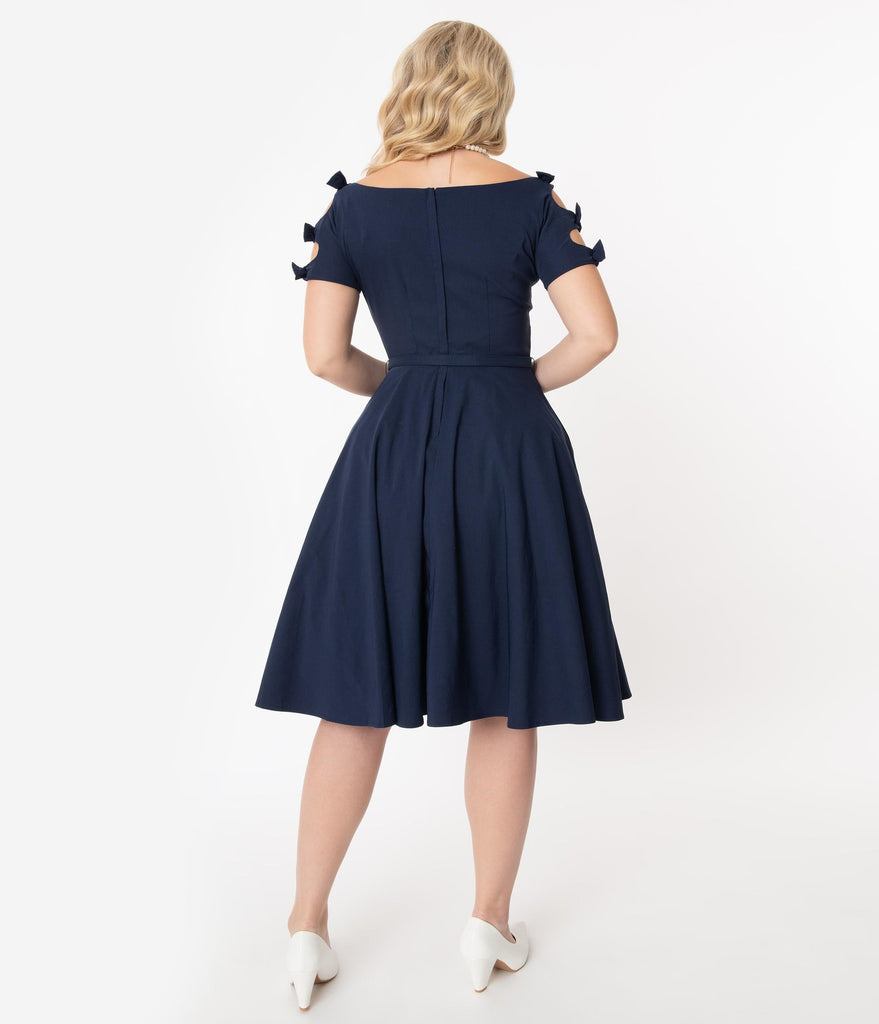 navy blue swing dress