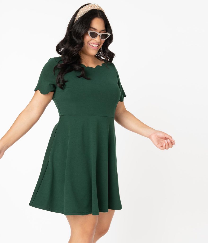 plus size hunter green dress