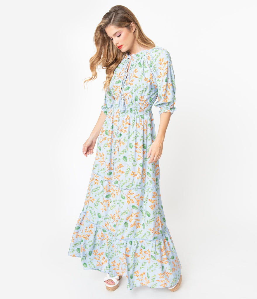 light blue floral maxi