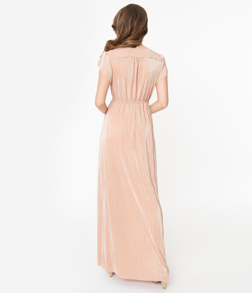 pink ribbed maxi dress