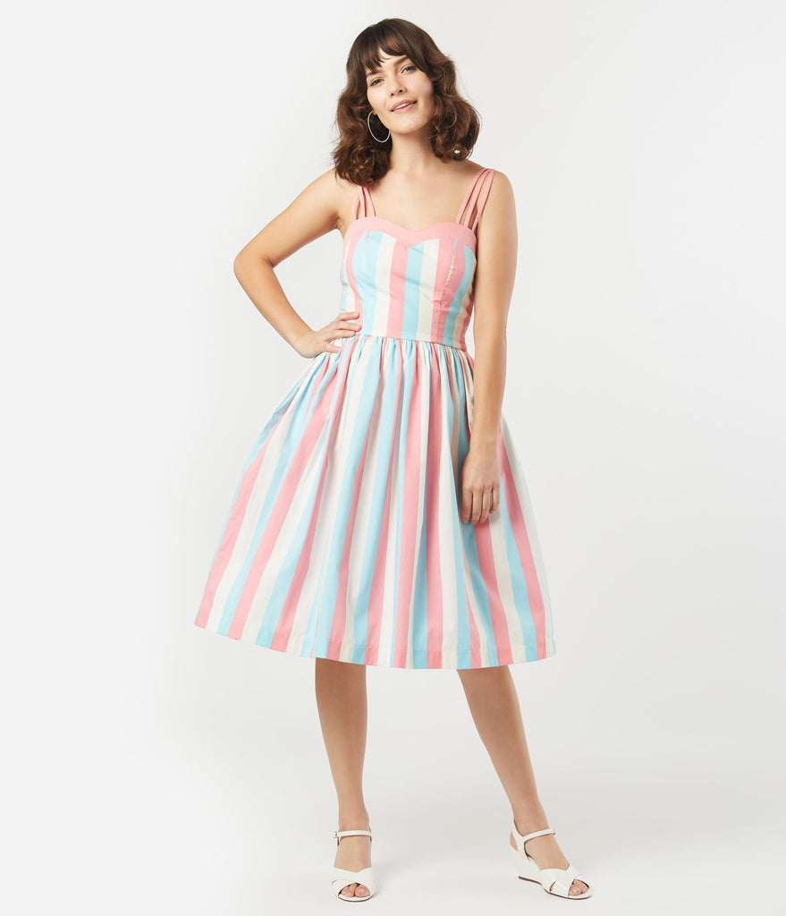 light blue and pink dress