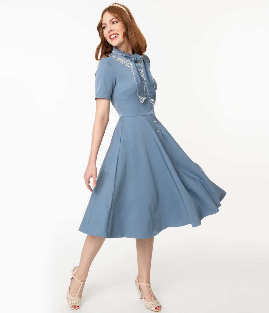 sky blue vintage dress