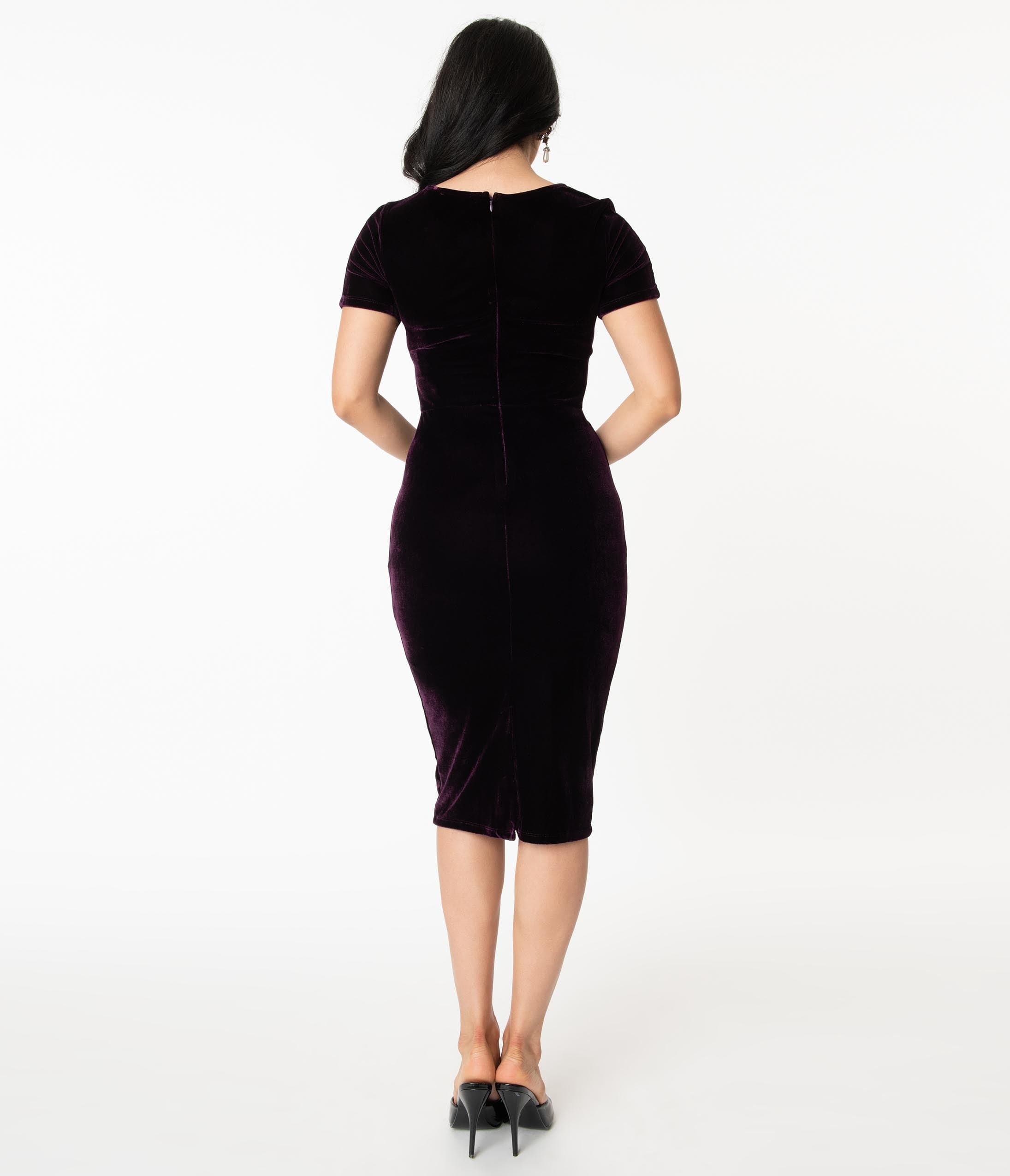 eggplant velvet dress