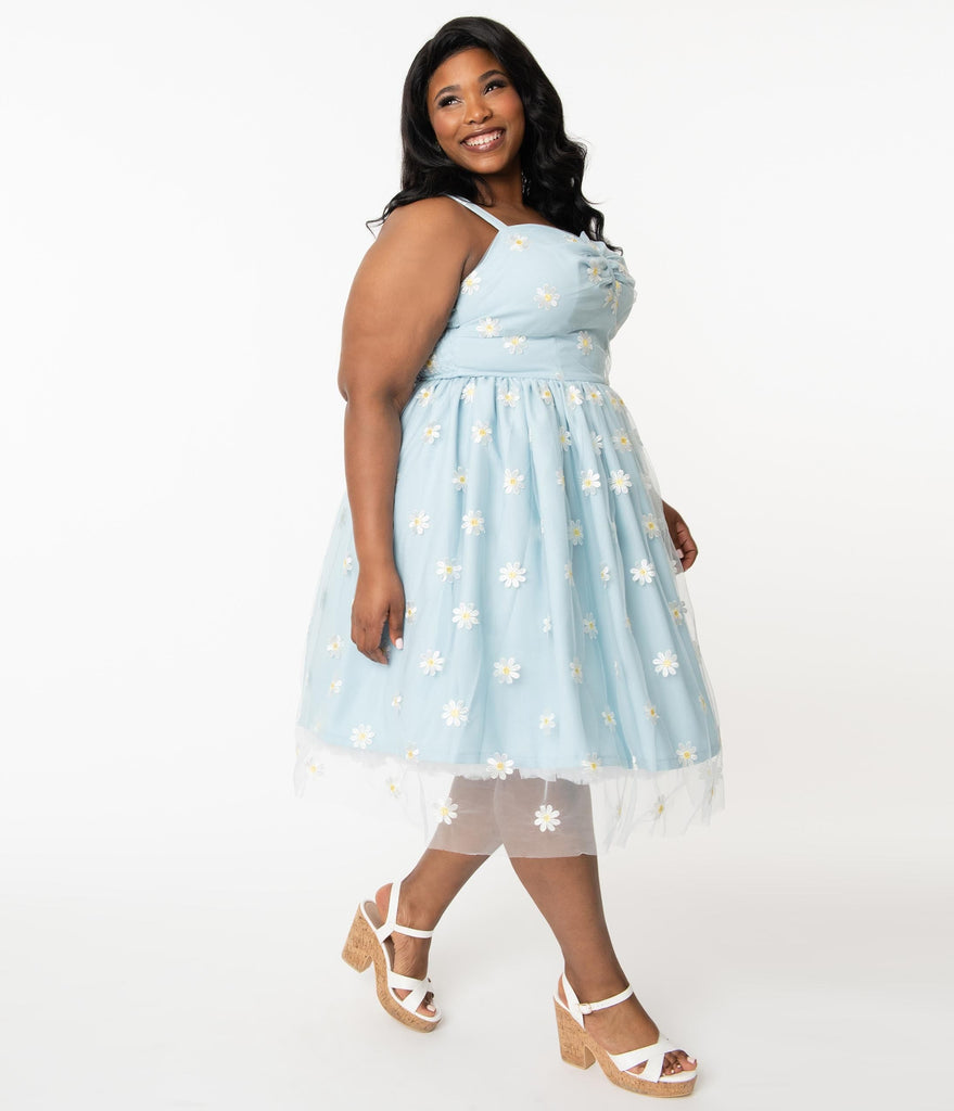 light blue daisy dress