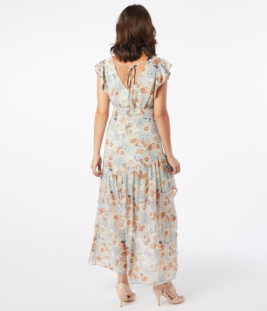 sage floral dress