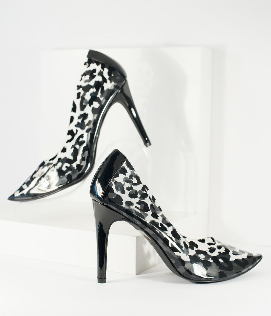 leopard high heel pumps