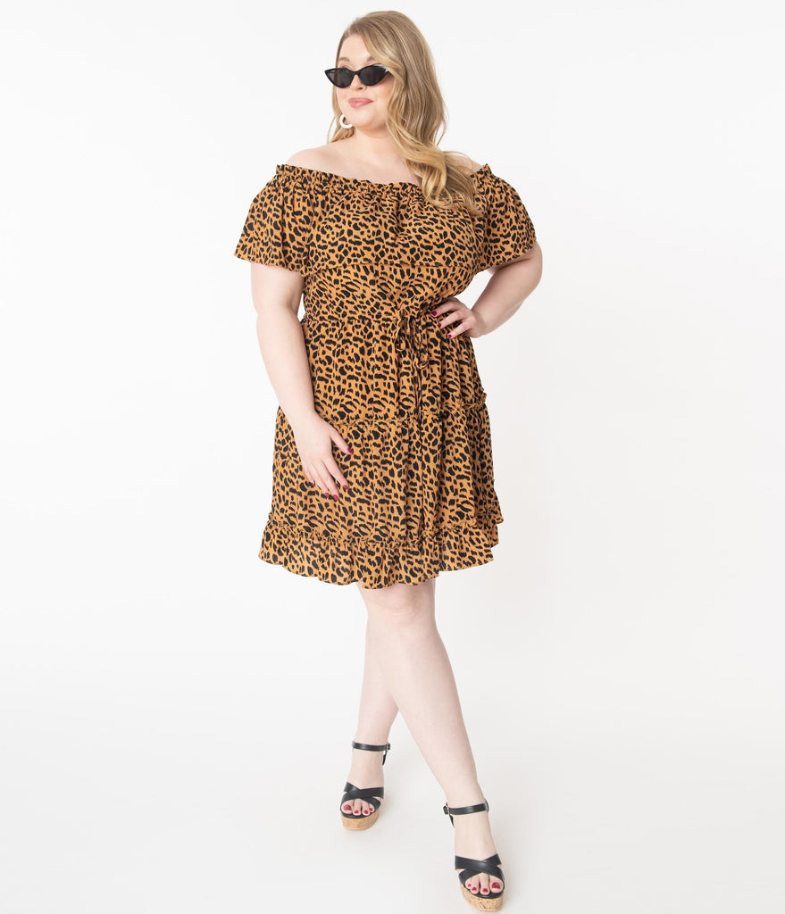leopard fit and flare dress