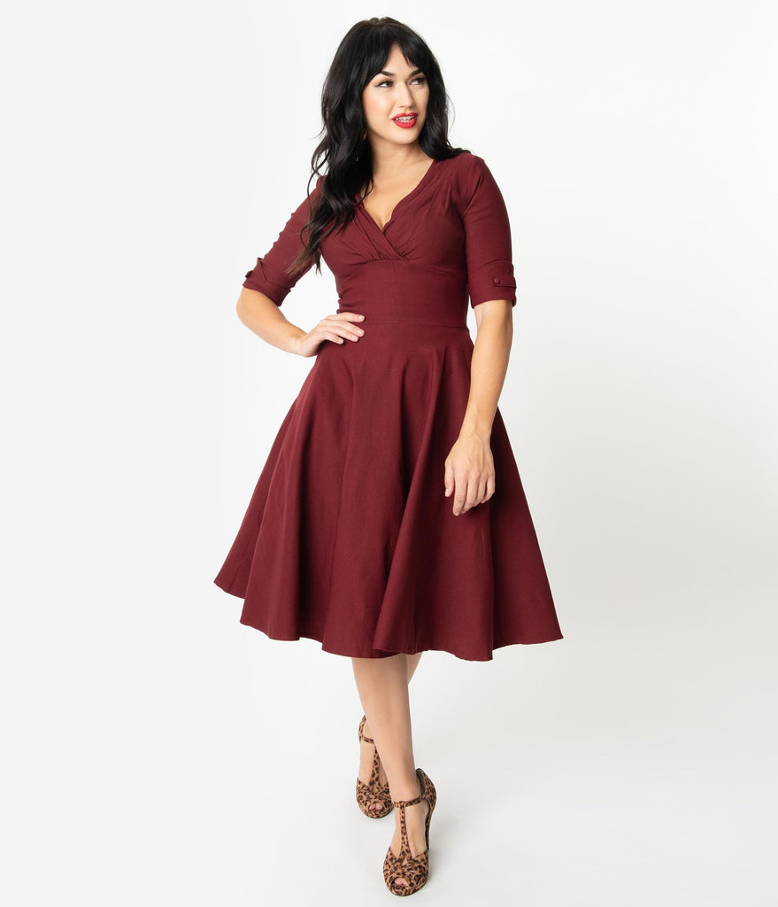 swing cocktail dress with sleeves