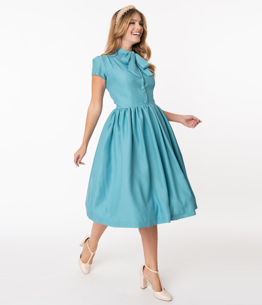 sky blue vintage dress