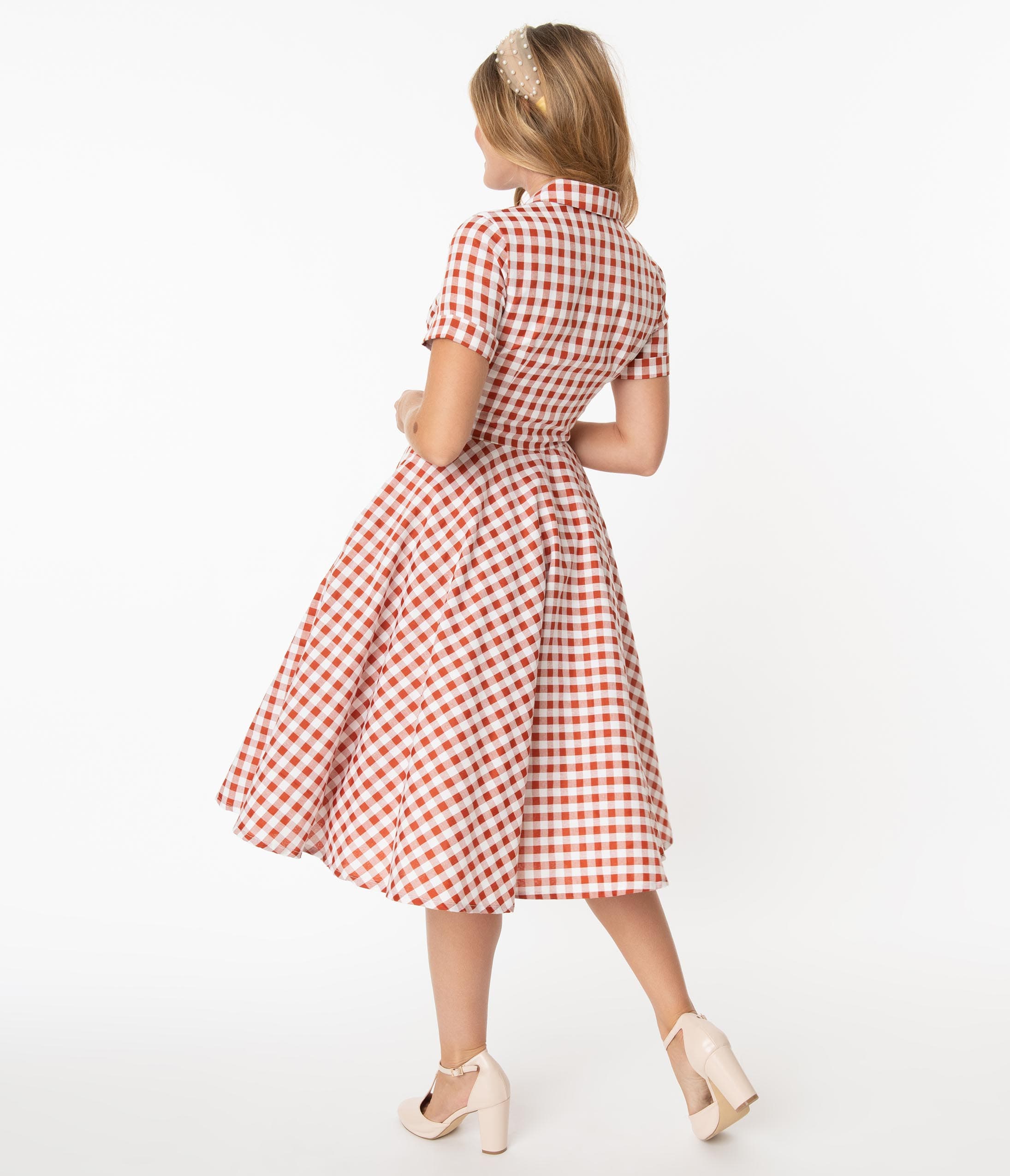 red and white checkered dress costume