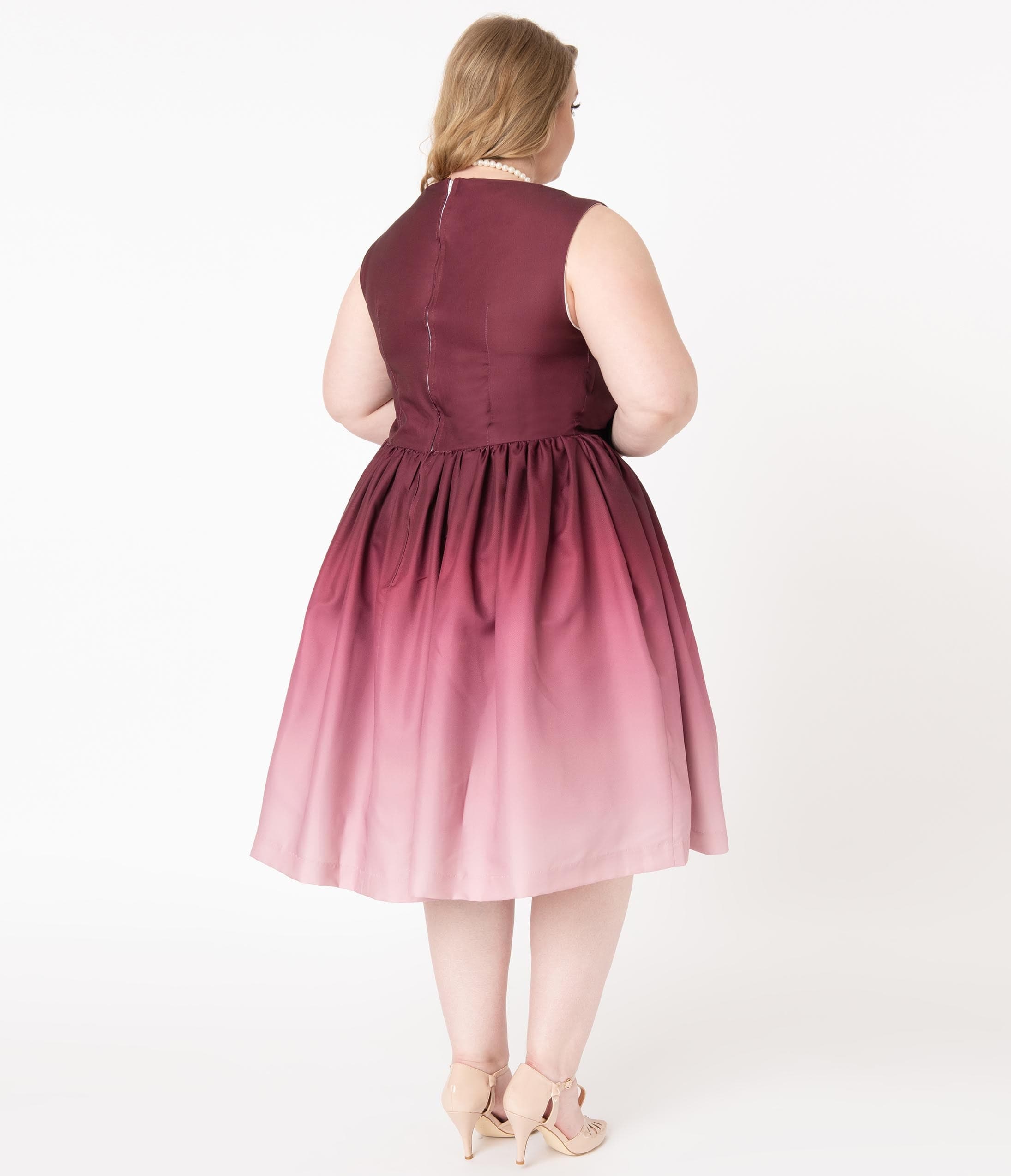 maroon ombre dress