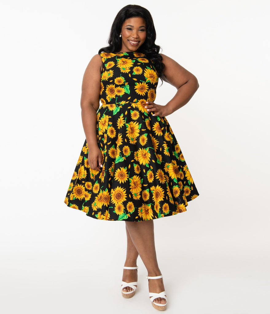 plus sunflower dress