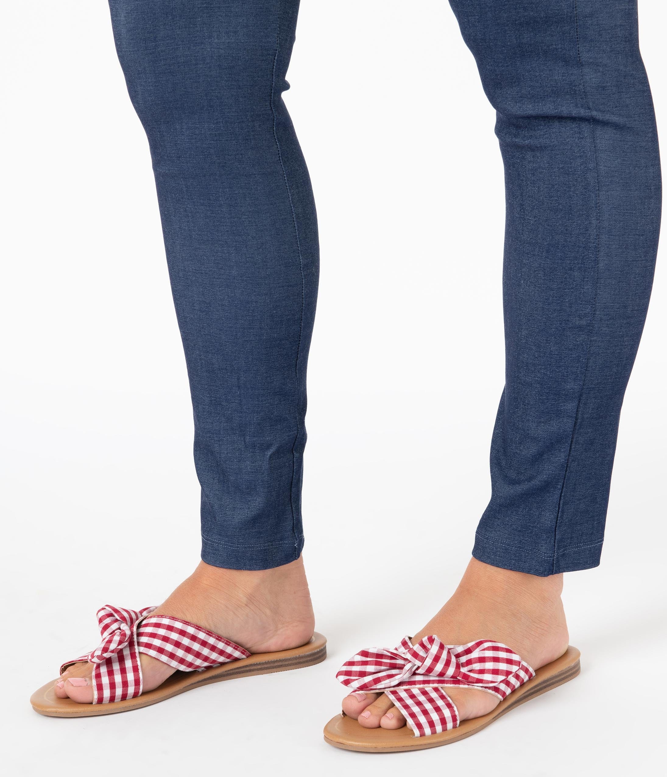 red and white gingham shoes