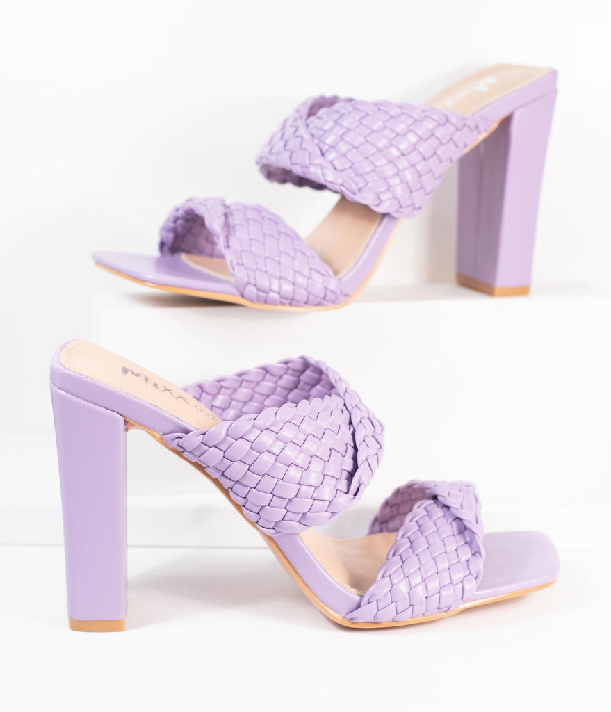 lilac open toe heels
