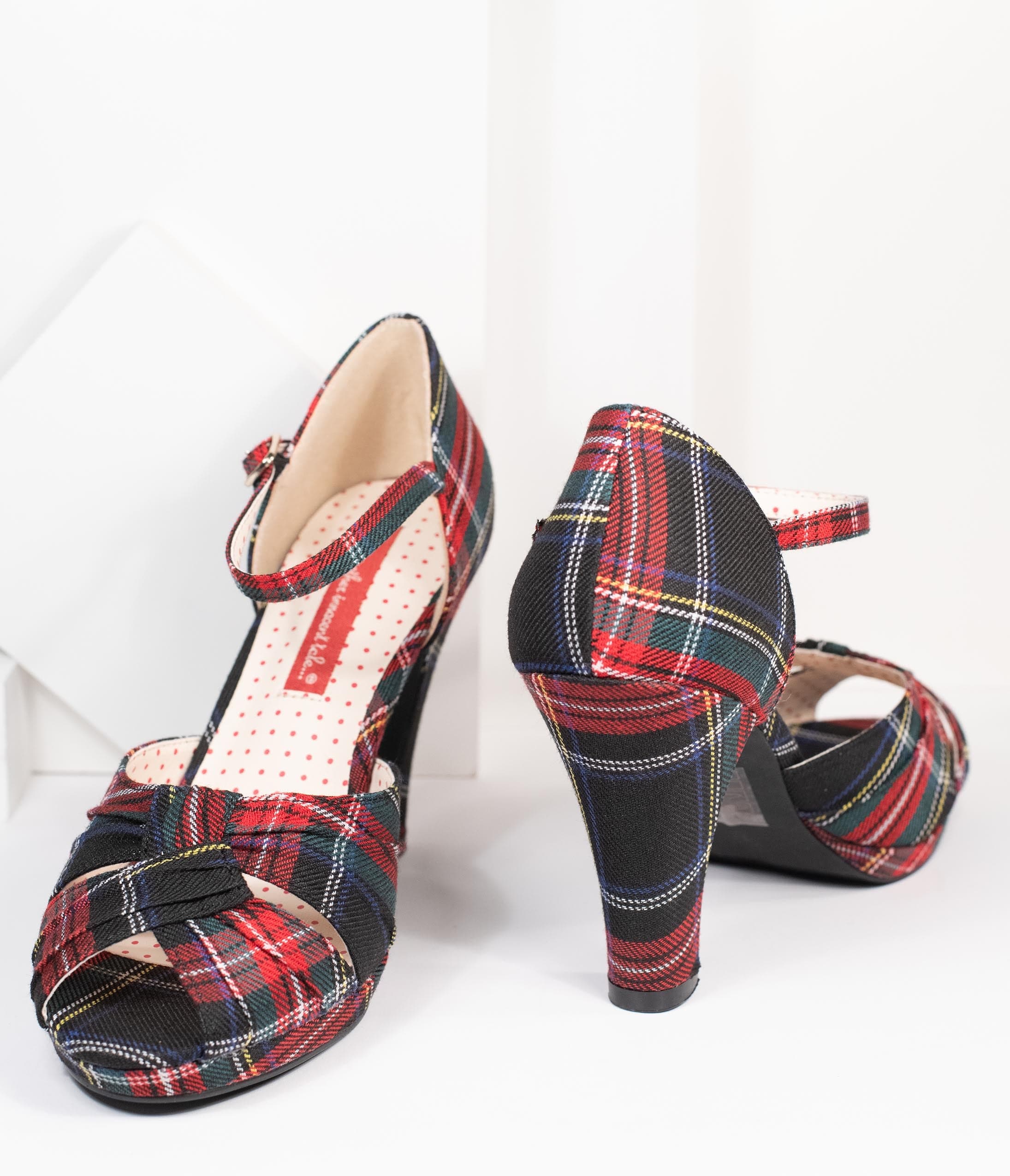 plaid heels