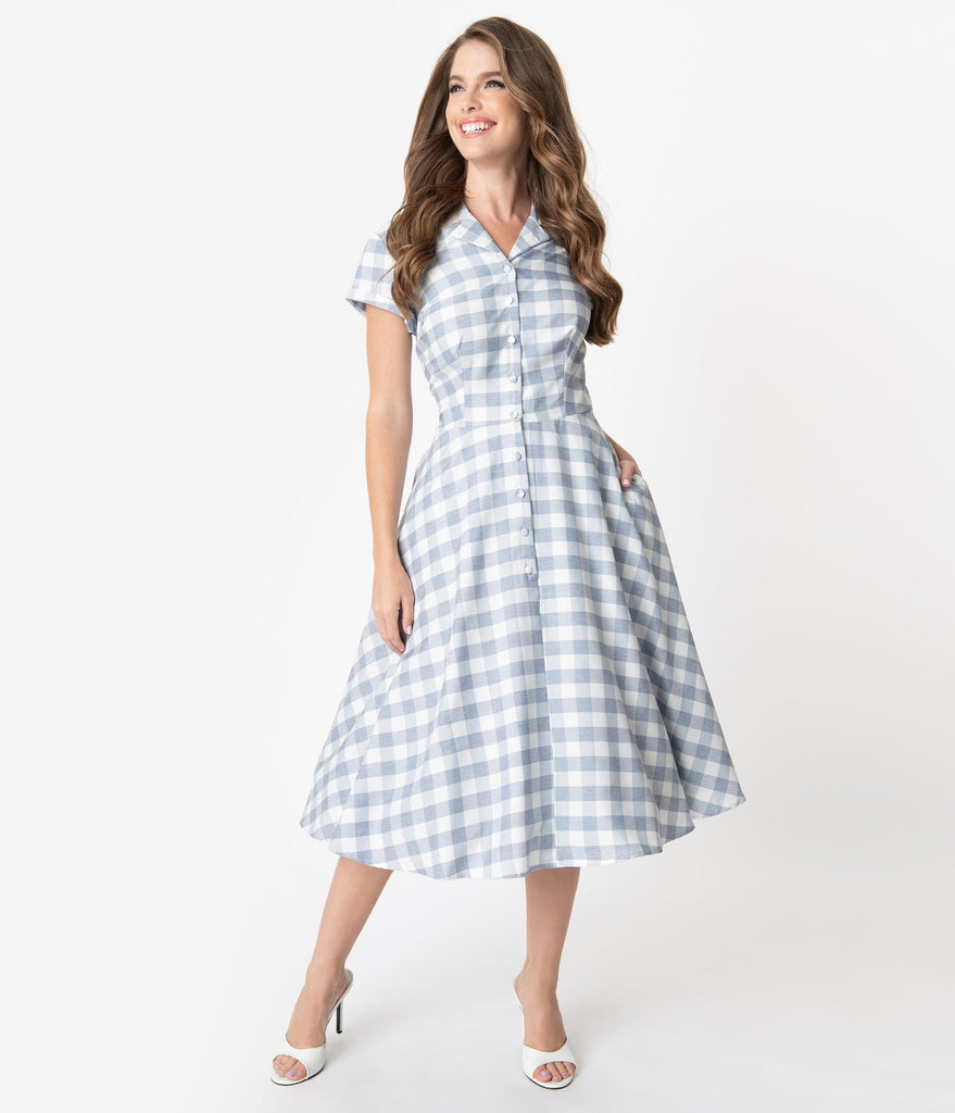 light blue plaid dress