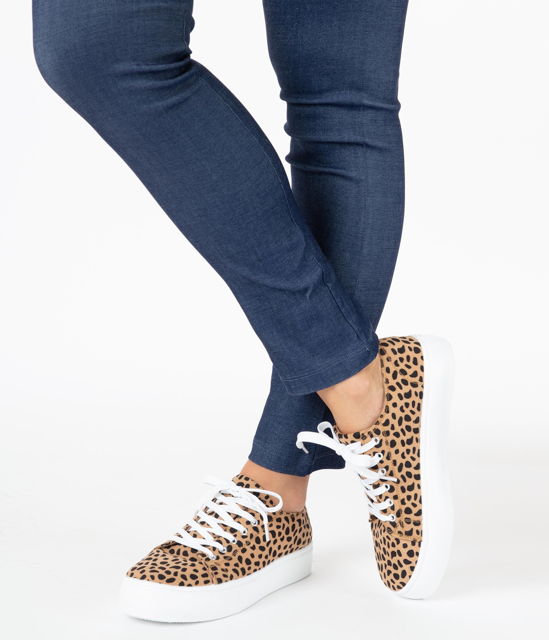 cheetah lace up sneakers