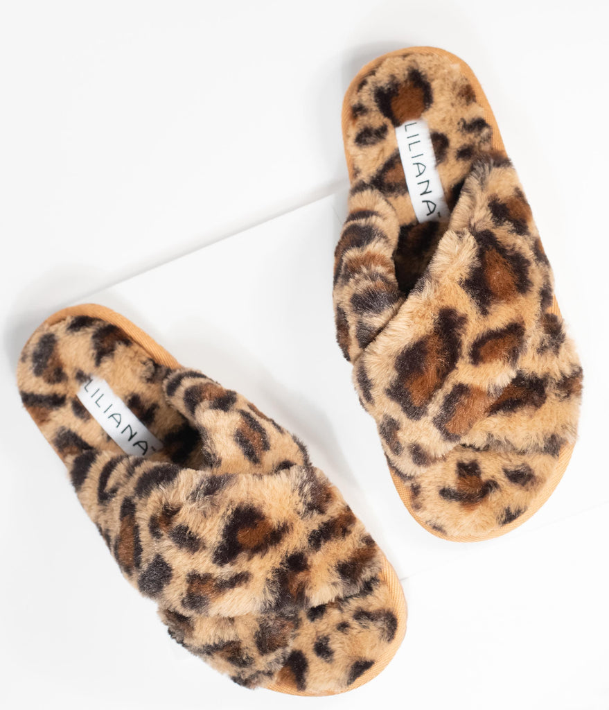 retro fluffy slippers