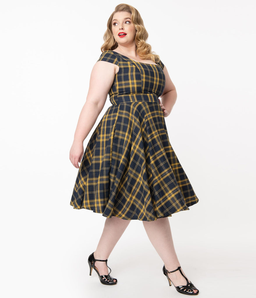 plus size tartan dress