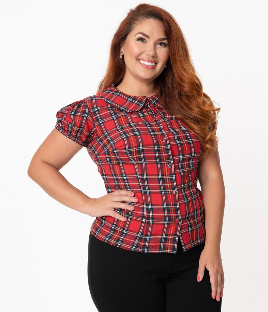 plus size tartan trousers