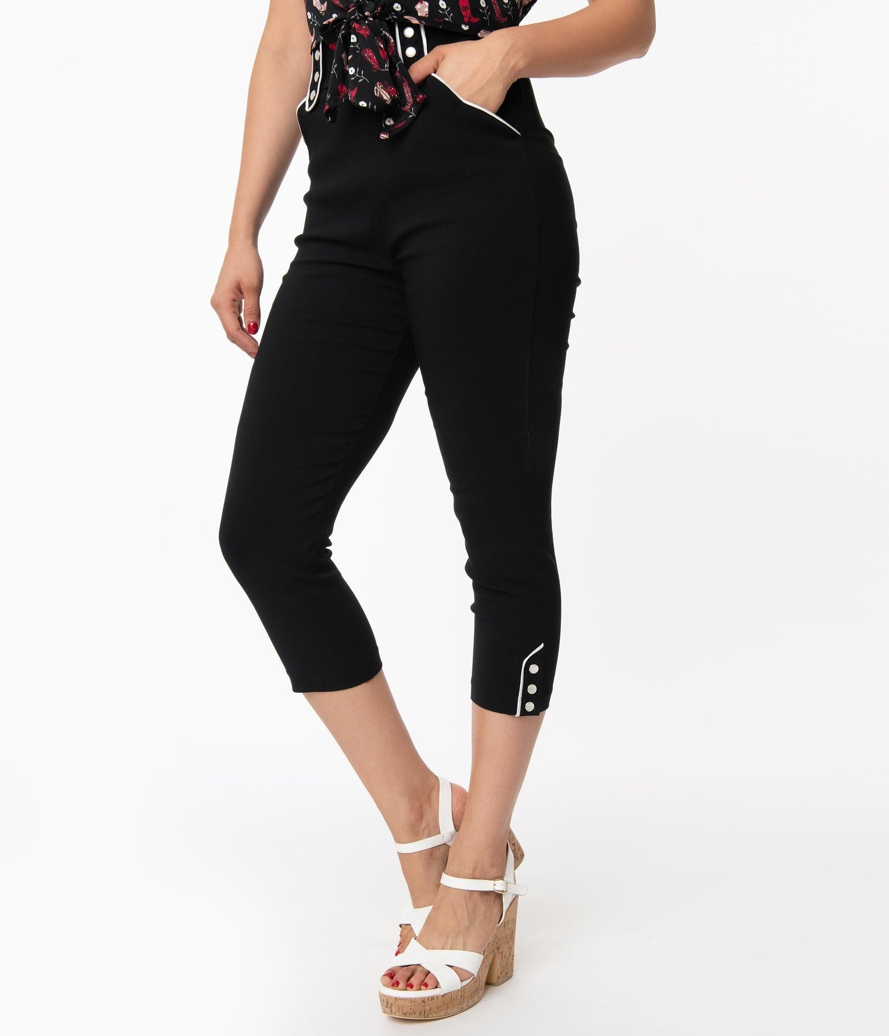 Black Western Clementine Capri Pants