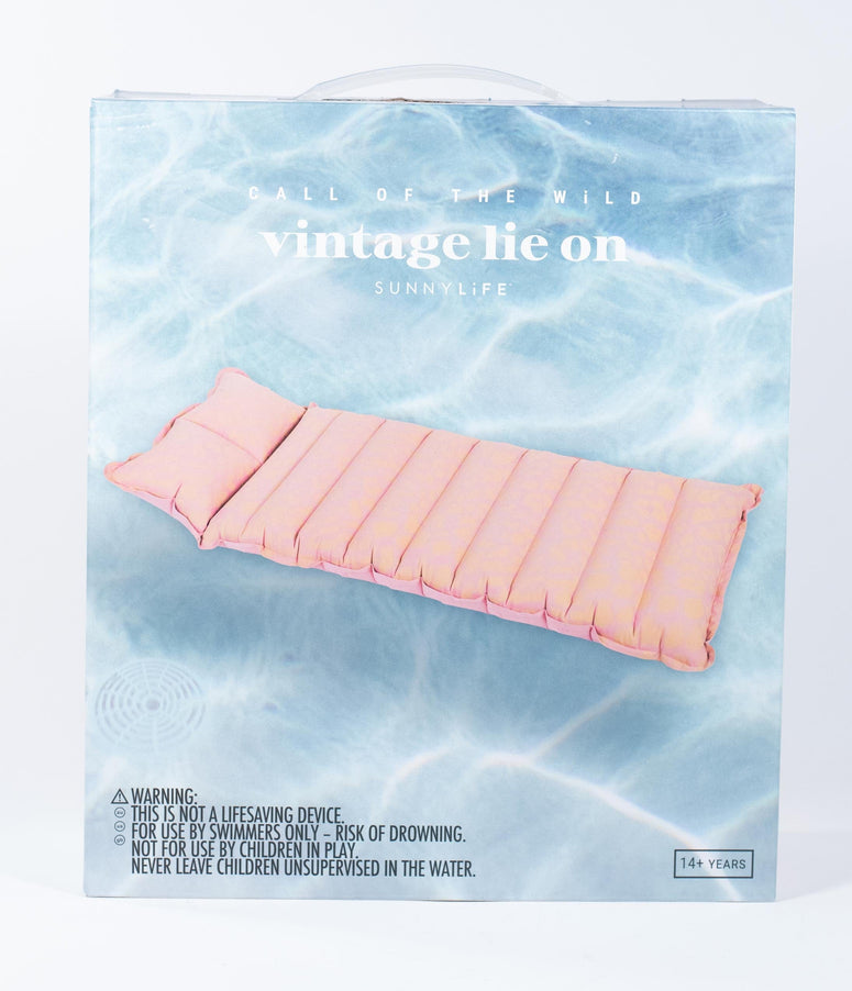 1960s Peach Pink Leopard Print Pool Float