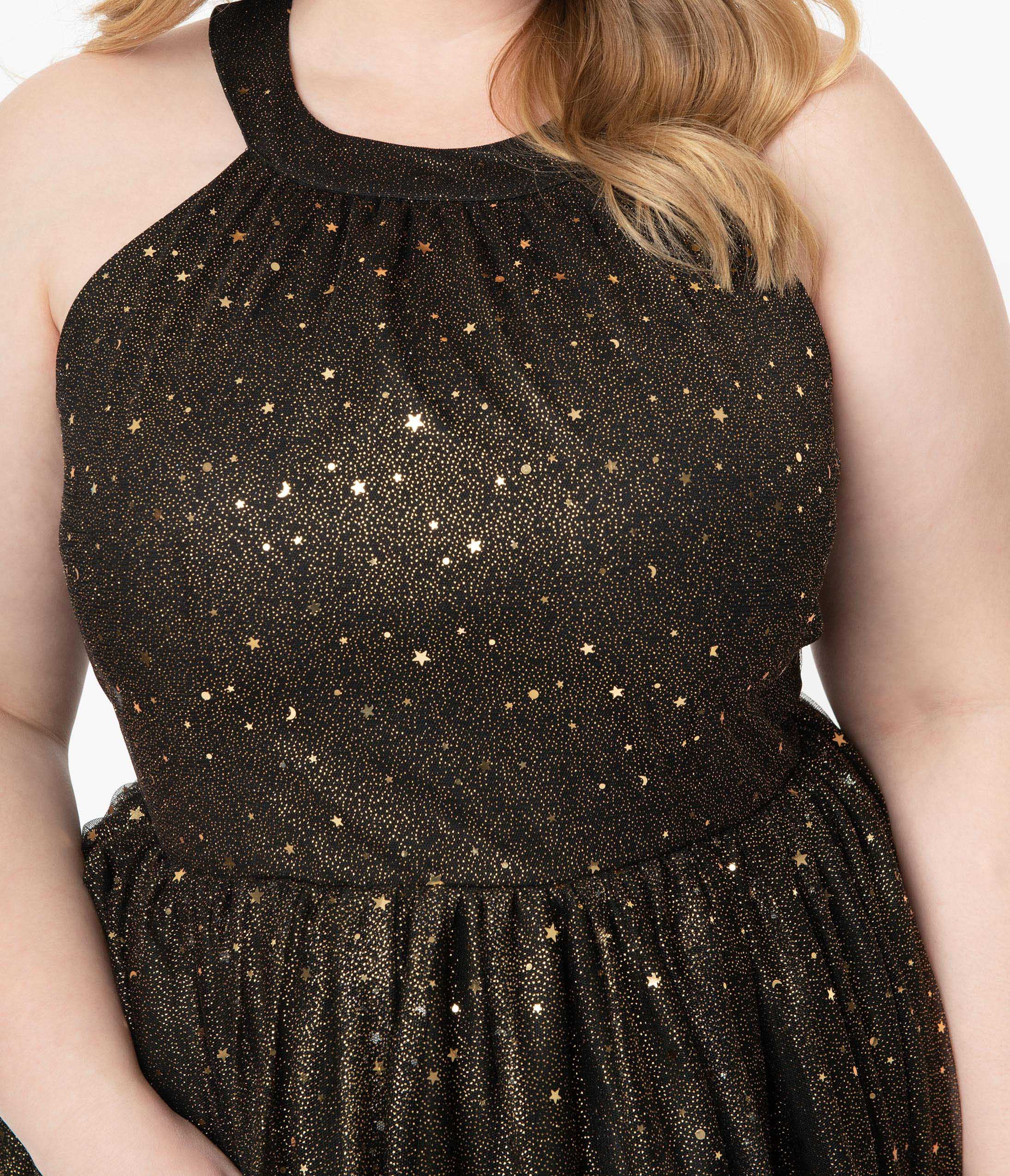 black glitter plus size dress