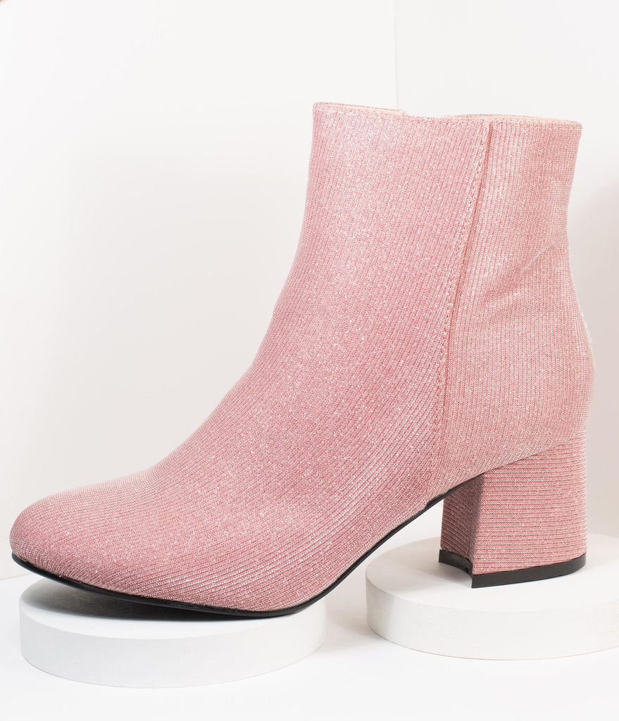 metallic pink booties