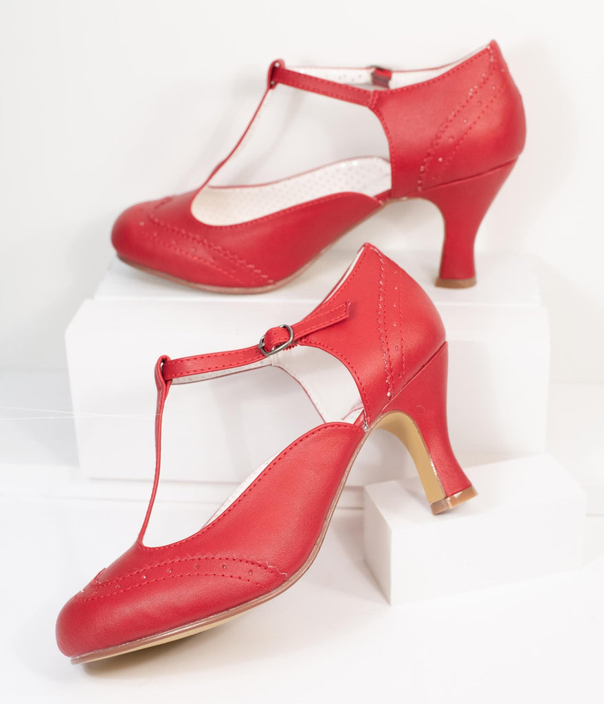 red mary jane heel