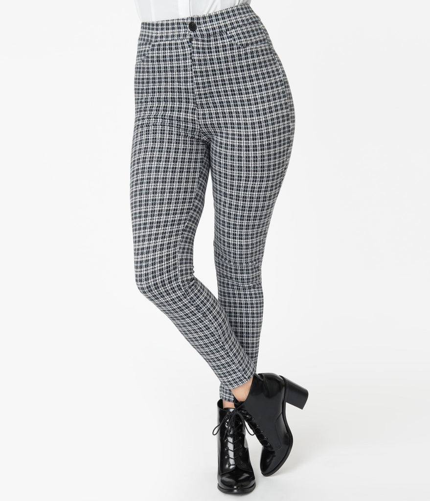 plaid skinny pants