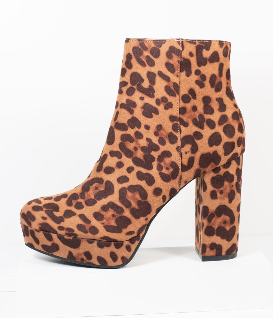 leopard print boot heels