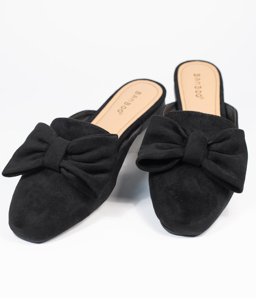 suede slip on mules