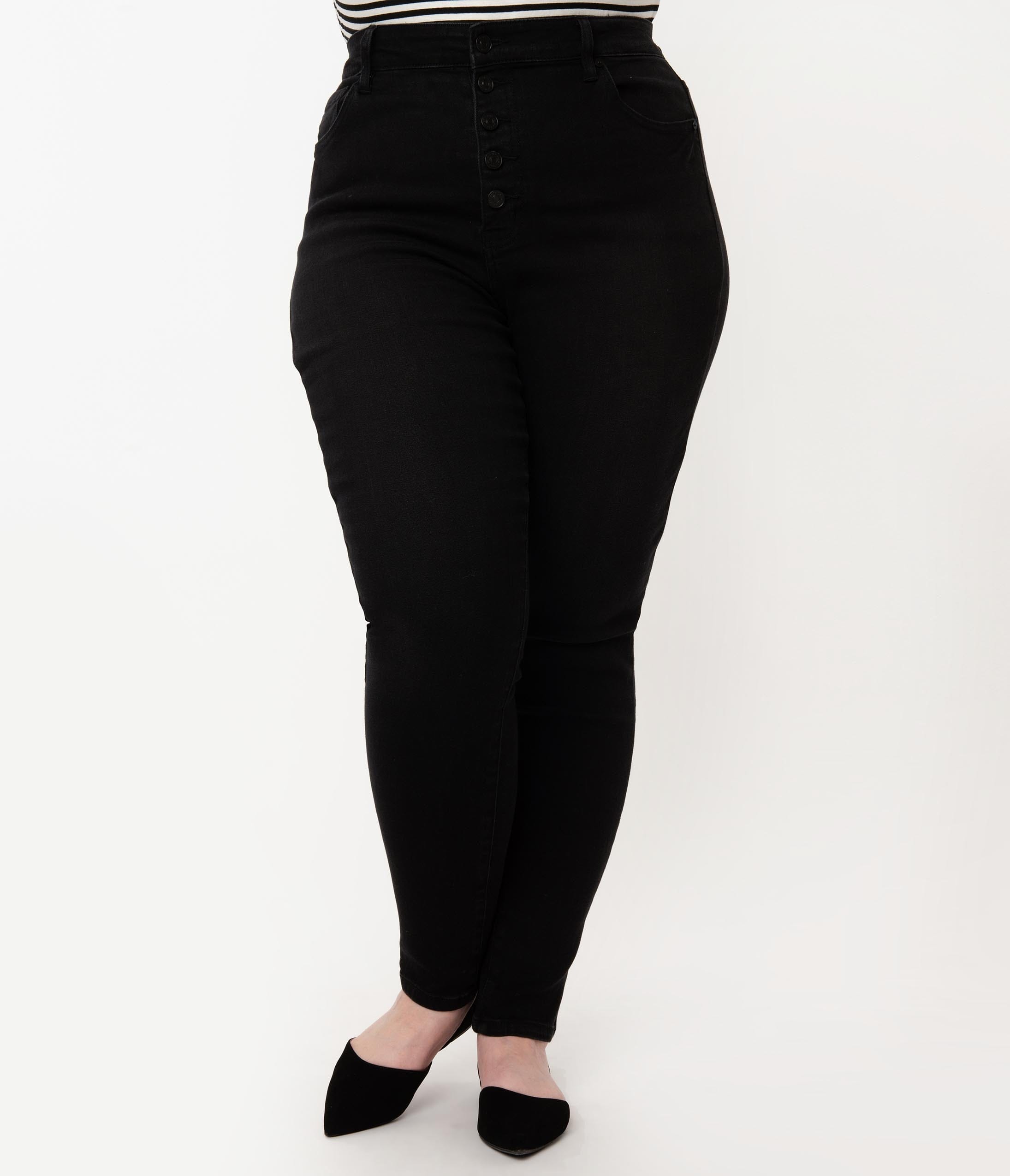 plus size black denim