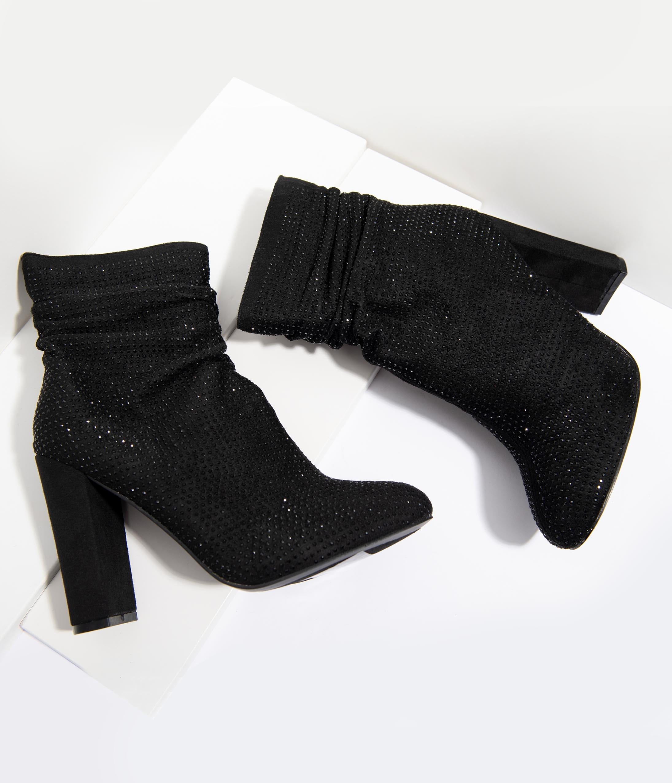 black sparkly booties