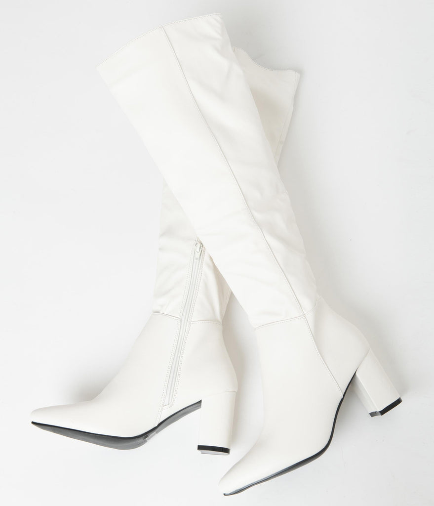 white retro boots