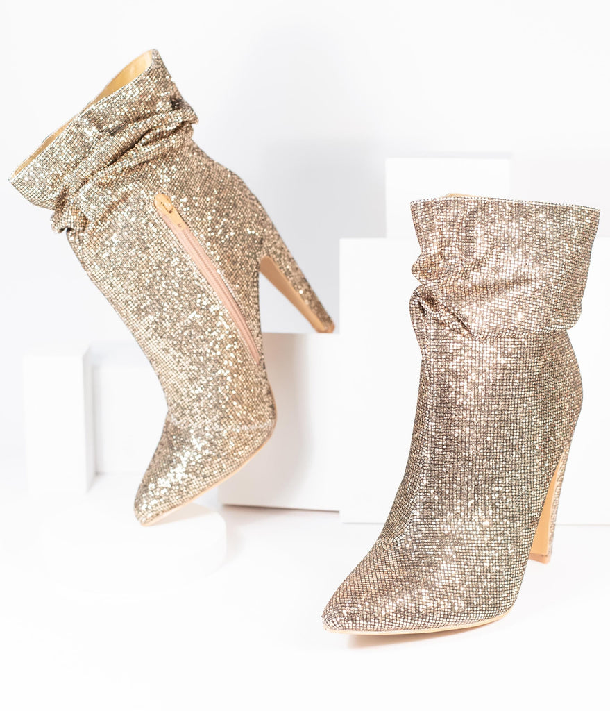 glitter gold boots