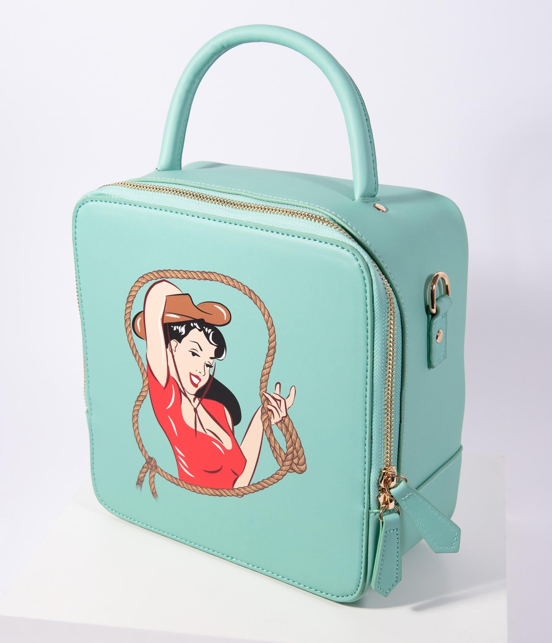 Collectif Mint Leatherette Josie Cowgirl Square Handbag