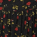 Unique Vintage Plus Size Black & Red Floral Print Deirdre Shirt Dress