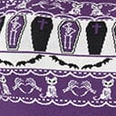 Unique Vintage Plus Size Purple Coffins & Cats Fair Isle Pattern Scully Sweater