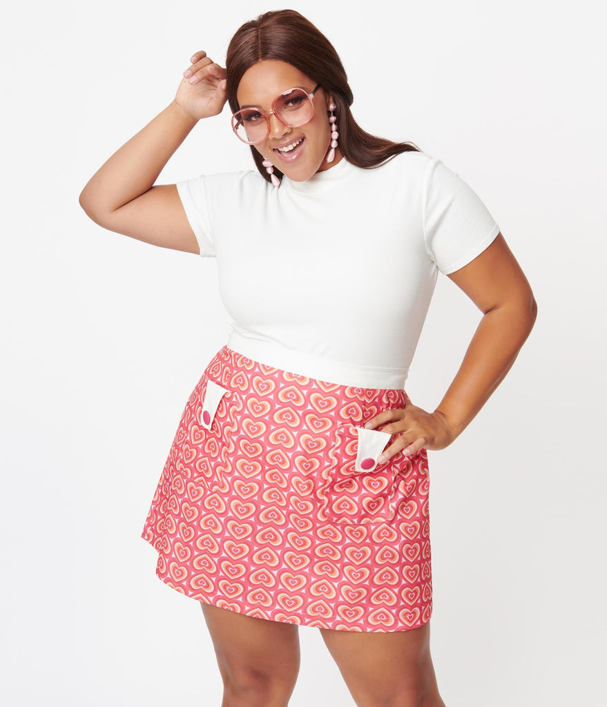Parlour Plus Size Pink Mod Skirt – Vintage