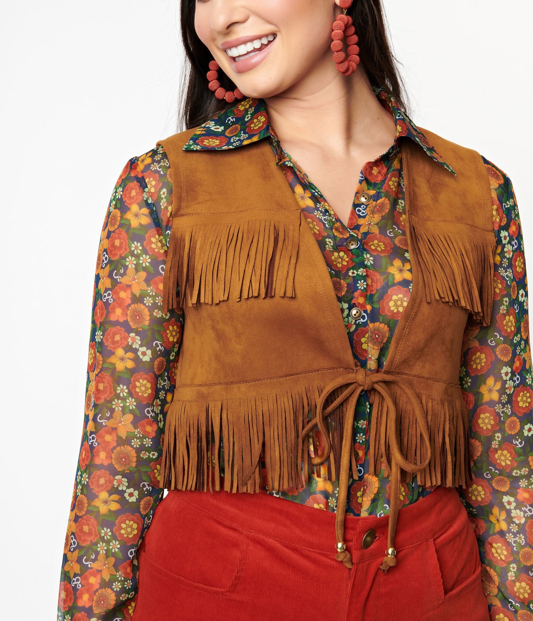 Barbie x Unique Vintage Brown Suede Gaucho Gear Vest