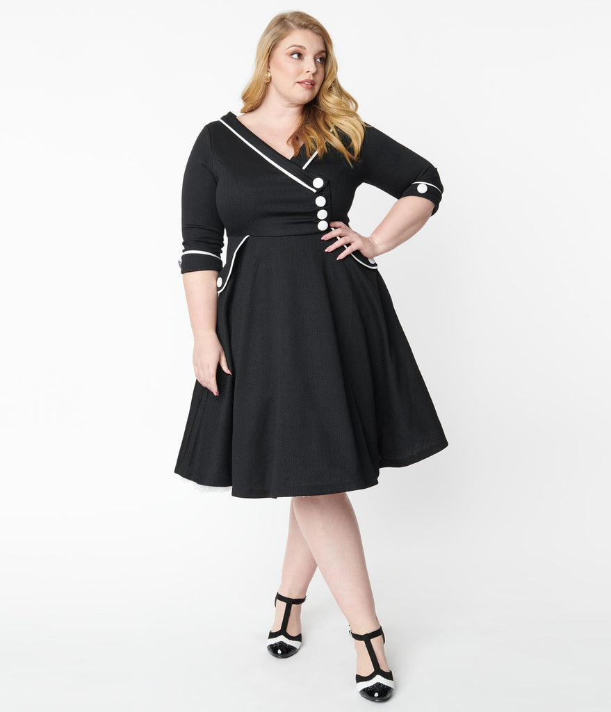 Vixen Size Black Swing Dress – Unique Vintage