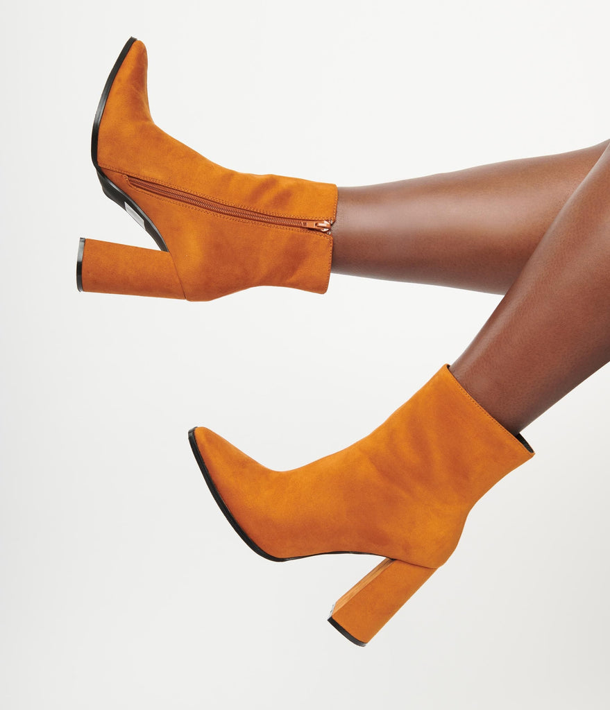 orange brown booties