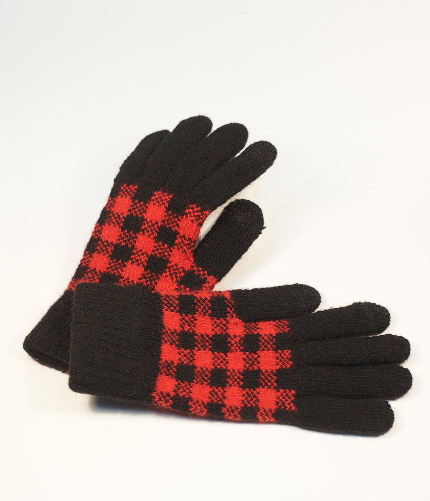 red buffalo plaid gloves