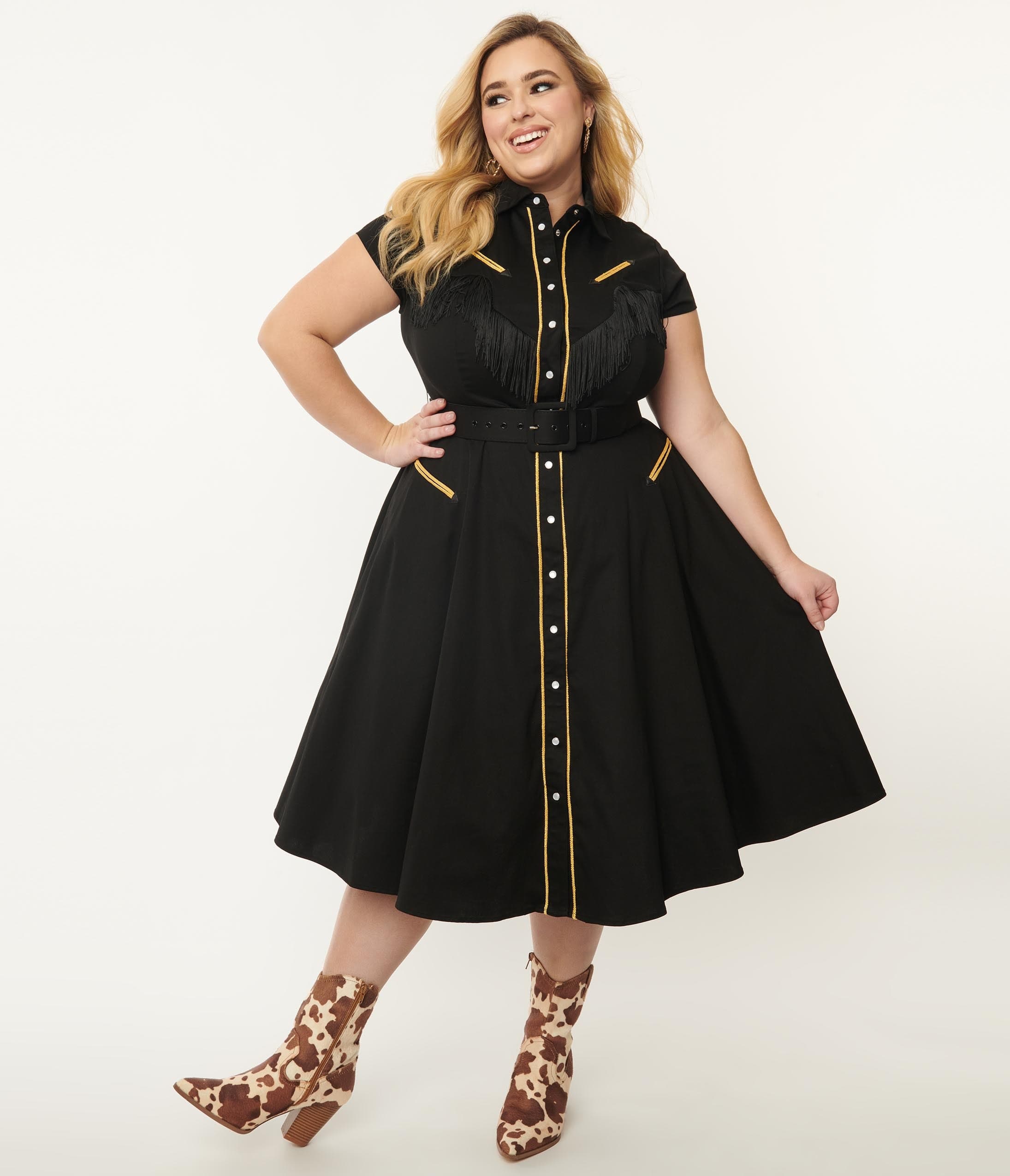 Unique Vintage 1950s Style Black Ruffled Petticoat Crinoline