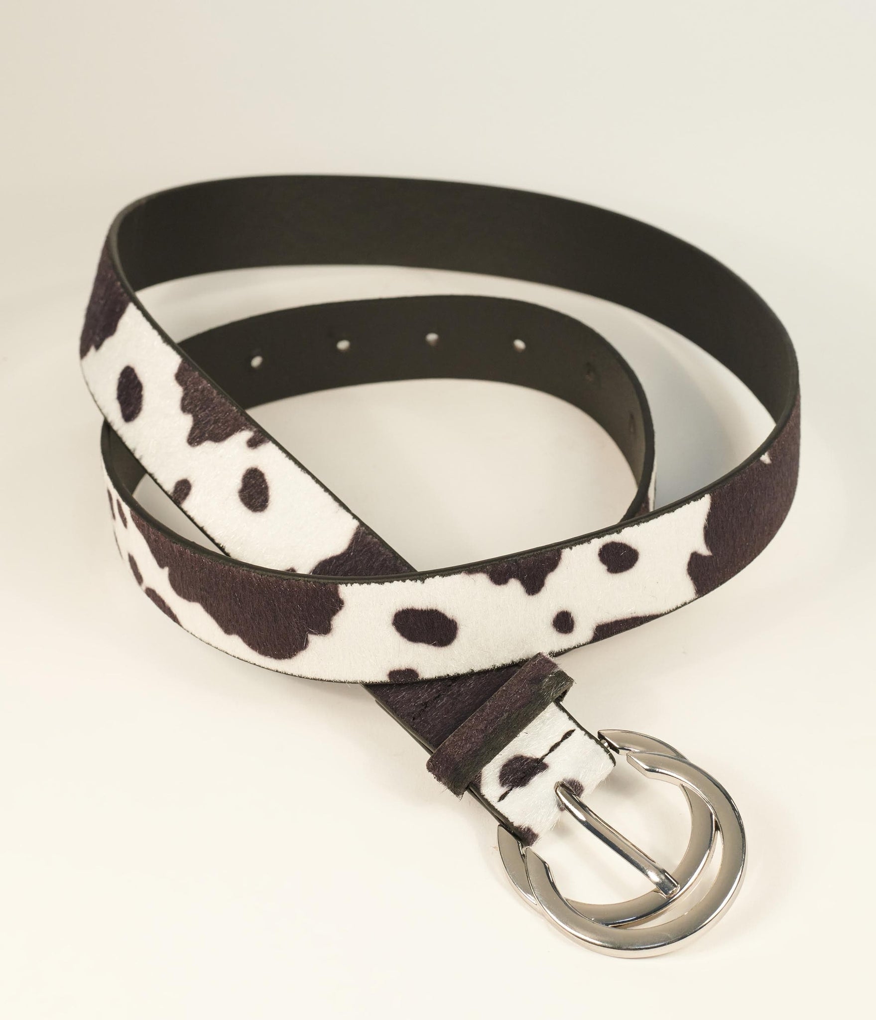 Black & White Cow Print Belt