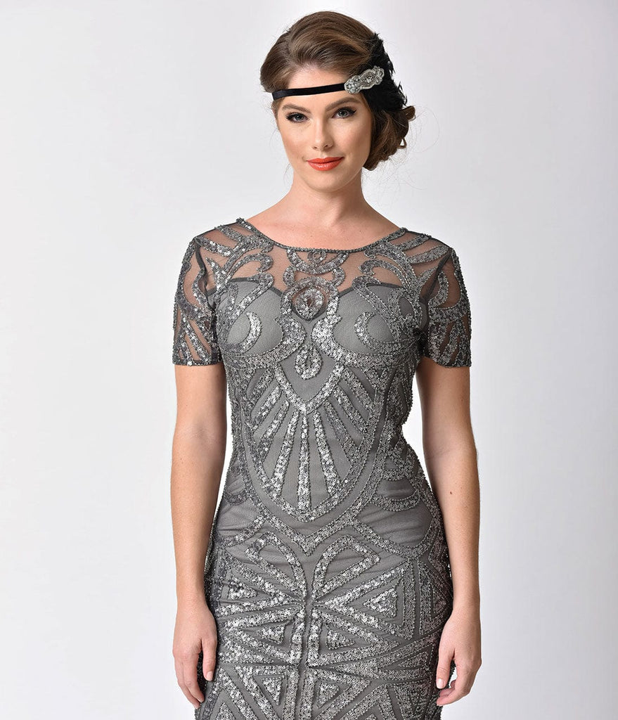 dark gray sequin dress