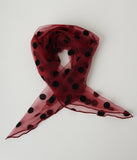 acwashingmachines Burgundy & Black Polka Dot Hair Scarf