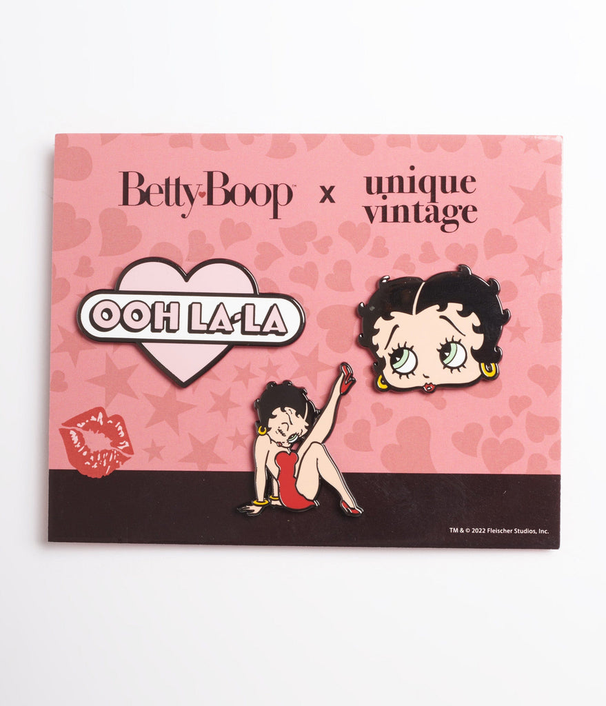 Betty Boop x Unique Vintage Ooh La-La Pin Set