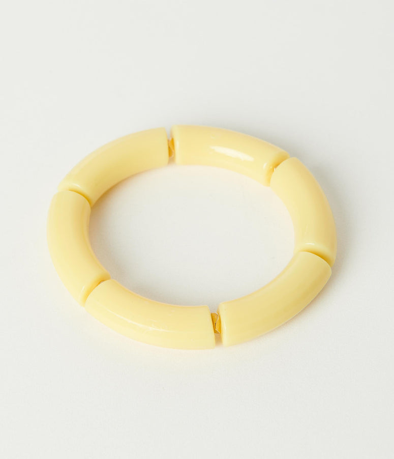 Light Yellow Acrylic Stretch Bracelet